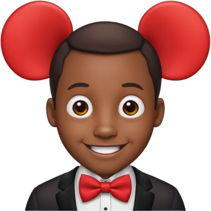 black man with mouse ears emoji