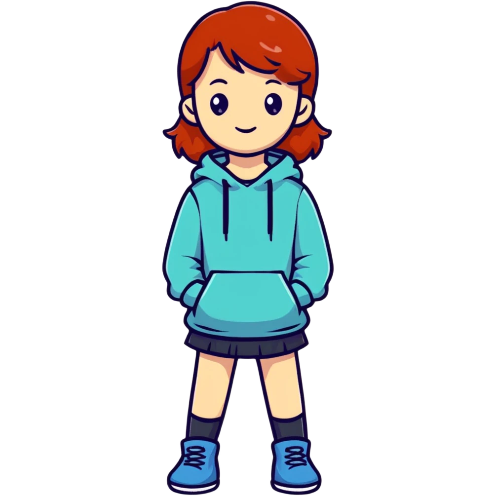 Cute redhead girl full body emoji