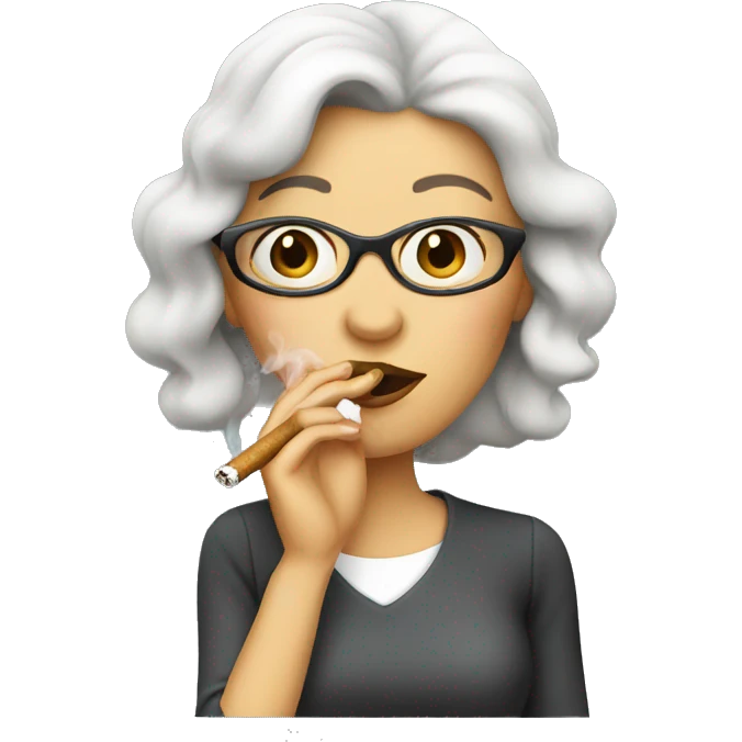 Lady smoking and drinking emoji