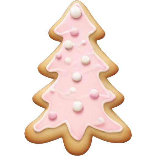 christmas cookie pale pink emoji