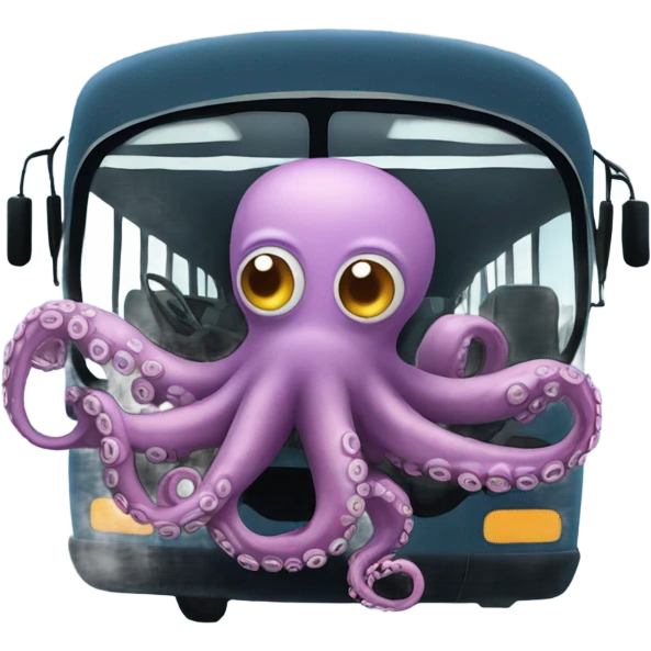 Octopus driving a bus emoji