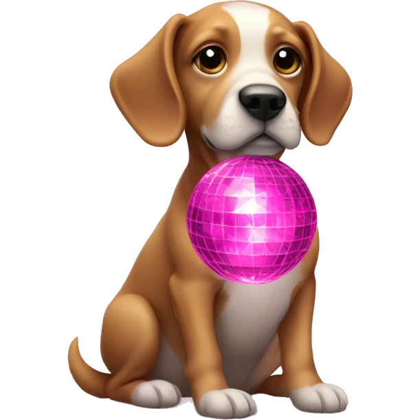 Dog with pink disco ball emoji