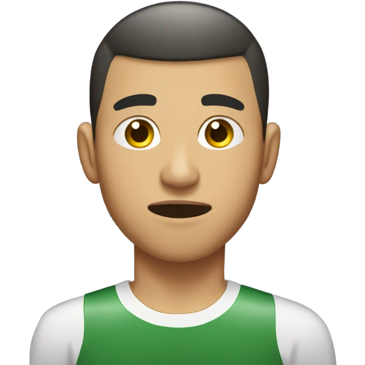 pakistani asian 18 year old boy with a buzz cut with a fade and sharp hairline, white teeth, visibly muscular. looking at his phone looking disgusted, as if someone had messaged him the most stupidest thing possible.  emoji