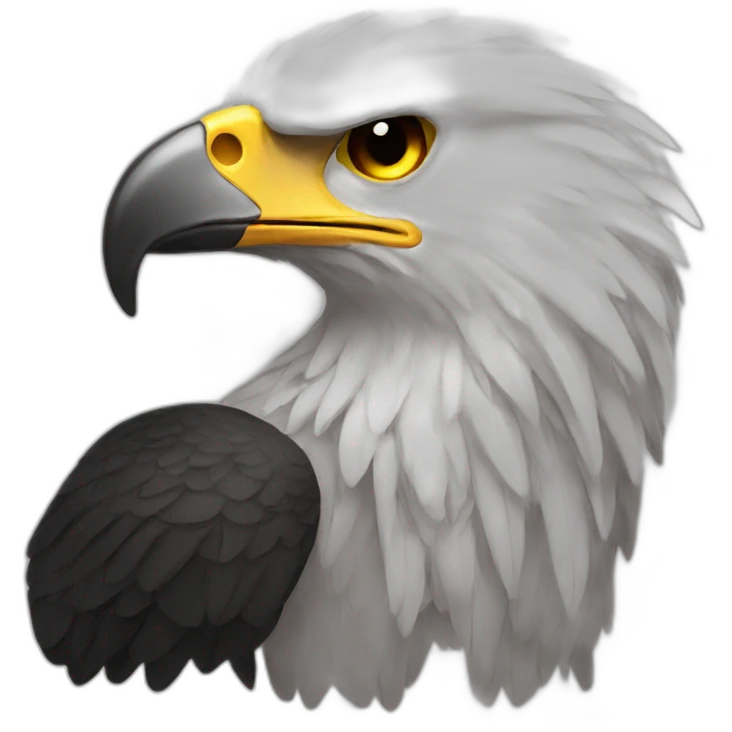 black eagle with open wings emoji