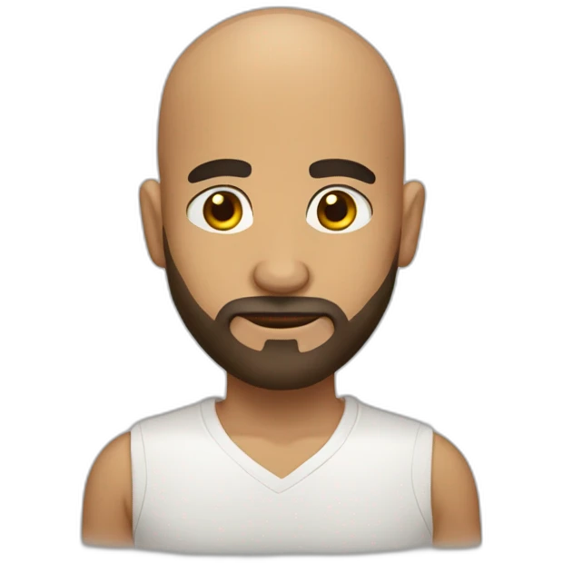 Cuban bald guy with beard emoji