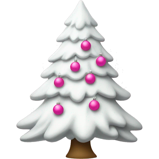 White Christmas tree with pink bows emoji