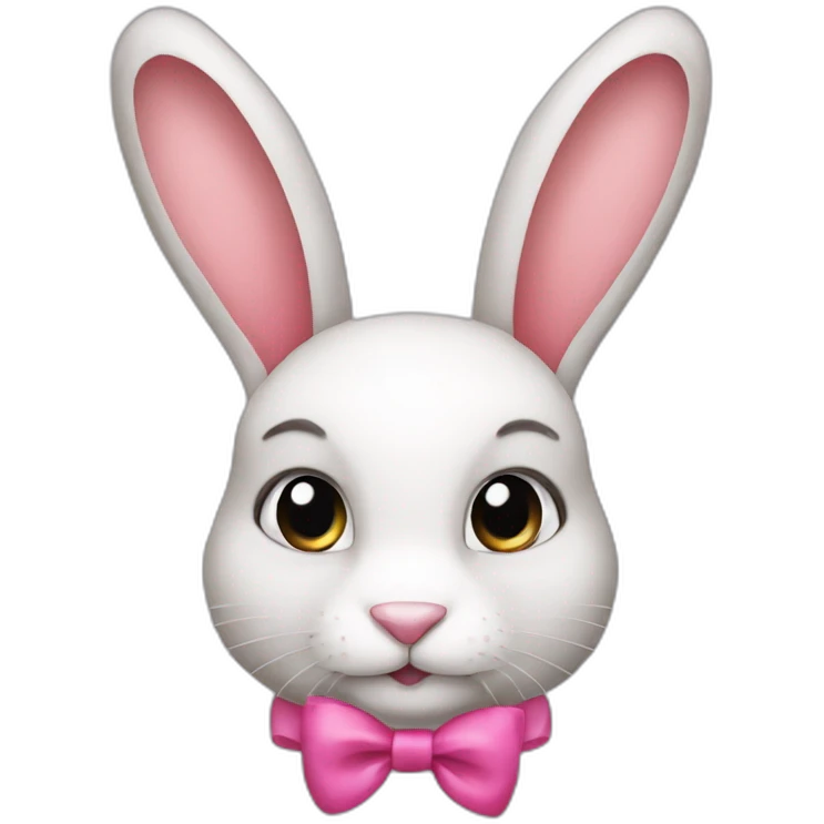 a rabbit with a pink bow on its ears emoji