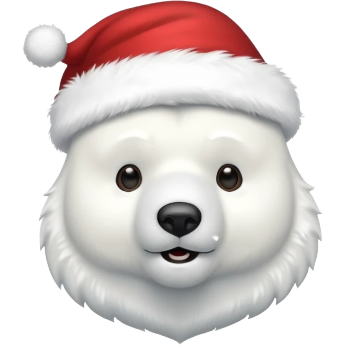polar bear with a Santa hat emoji