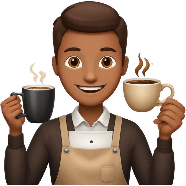 barista with big cup of coffee emoji