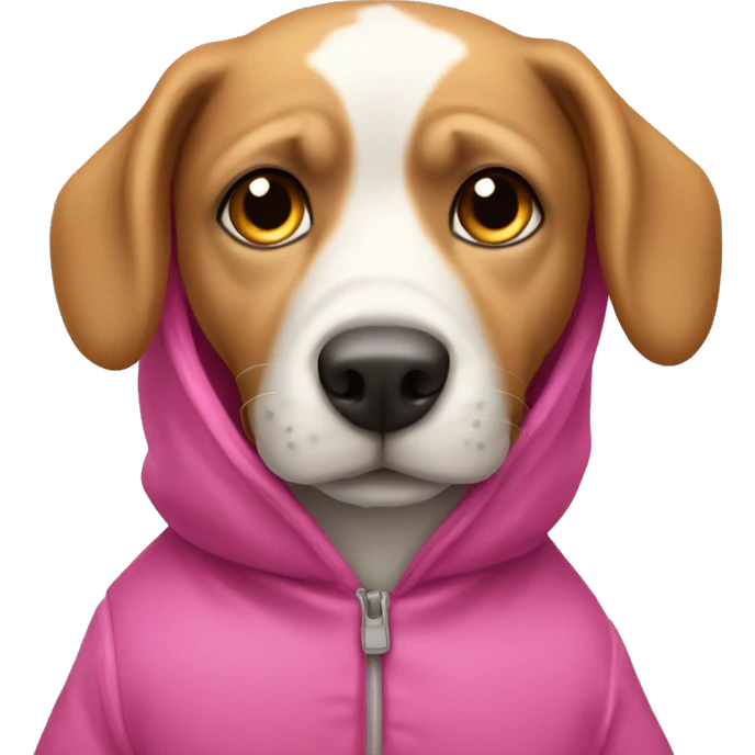 Perro con abrigo rosa emoji