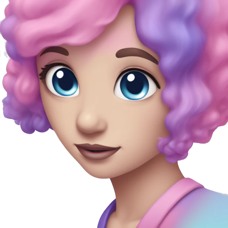 Different colors of pink blue and purple in a ￼rainbow emoji