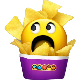 Pacman eating chips emoji