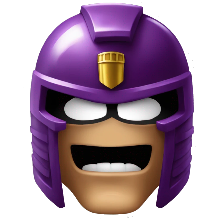 judge dredd head, screaming , wine purple helmet emoji