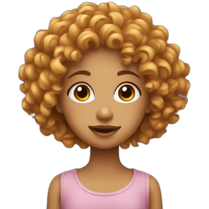 Curly girl with a square emoji