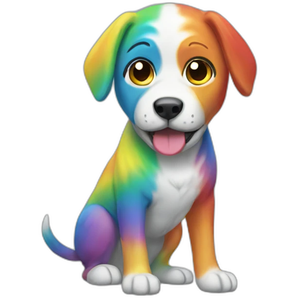 Rainbow Dog Full Body emoji