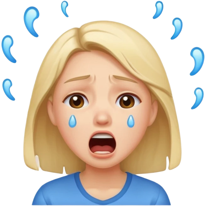 girl crying with shout emoji