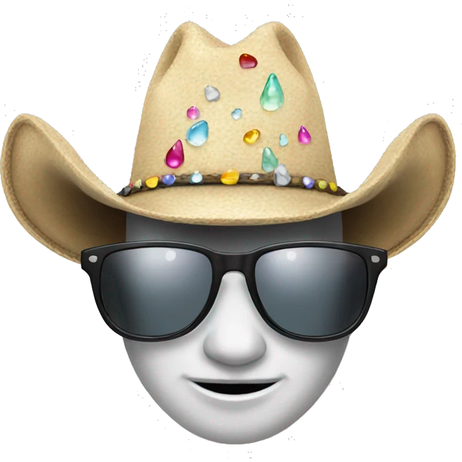 unicorn tears sunglasses cowboy hat emoji