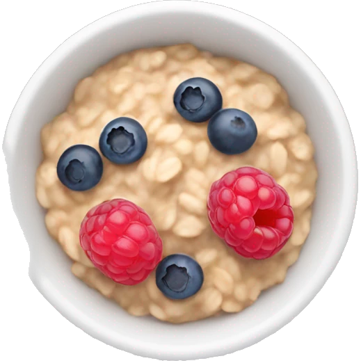 Oatmeal with blueberries and raspberry  emoji