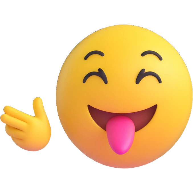 3D smiley emoji, round shape, in love, blowing a kiss, no body emoji