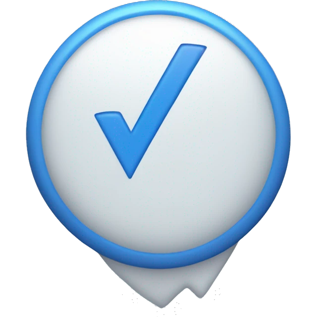 A white tick in a blue circe emoji