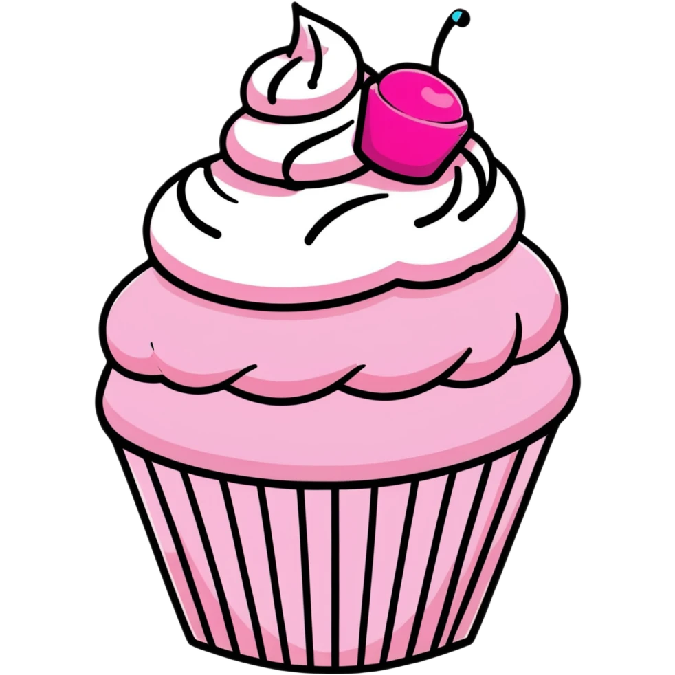 cupcake with pink icing emoji