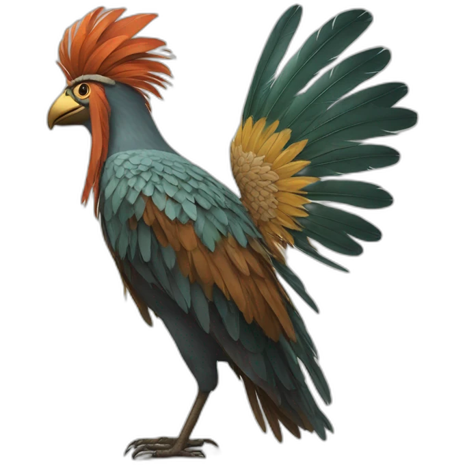 man with plume of feathers and beak emoji