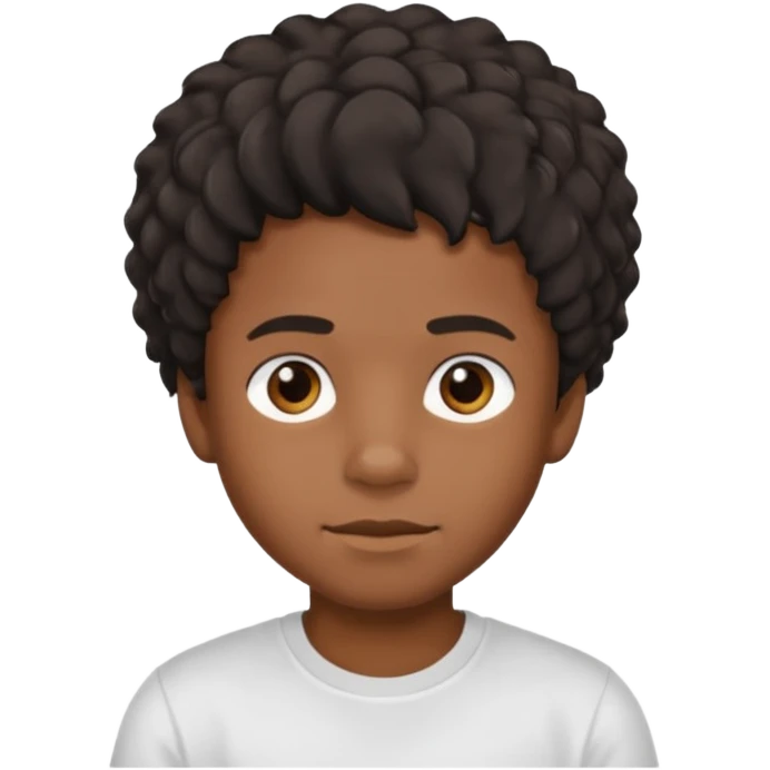 a black boy with a ondulado hair and a white t shirt  emoji
