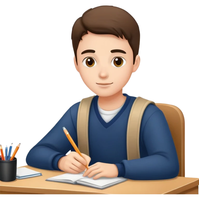 student at unoversity at desk emoji