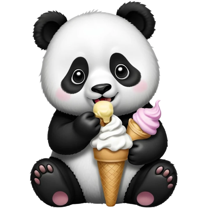 Panda eating ice cream emoji