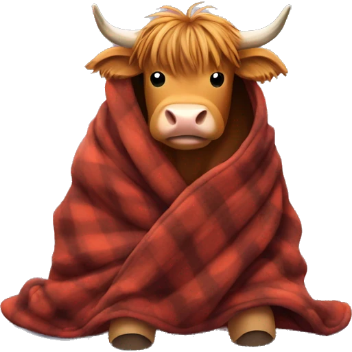 Highland cow in a Snuggie  emoji