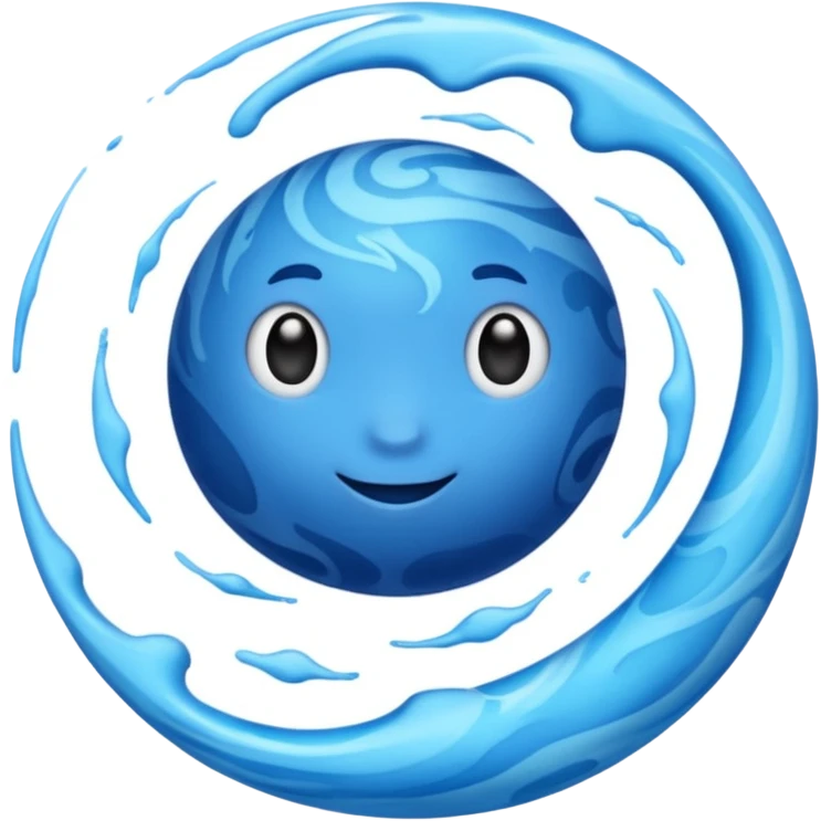 Can you make me an emoji of a blue planet? Without a face, an actual planet. I like messy irregular and not equal small swirls of different shades of blue but no clouds and no rings on the planet  emoji