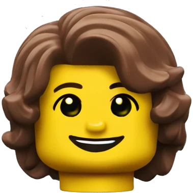 Lego minifig smile brown Bob hair  emoji