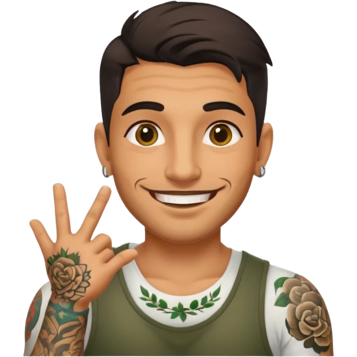 Italina guy with tattoos getting blowjob emoji