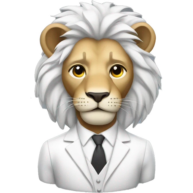 lion hero with white suit emoji