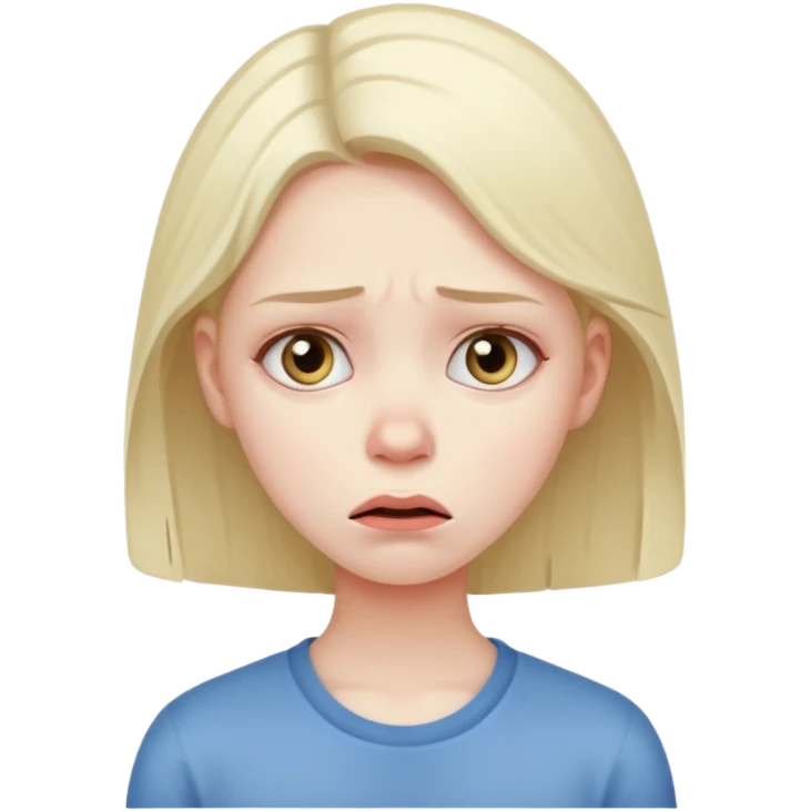 Girl suffers from social stress emoji