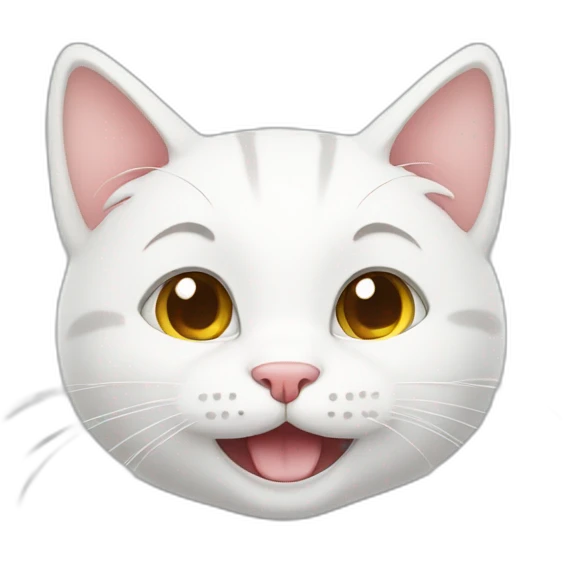 white kitty is happy emoji