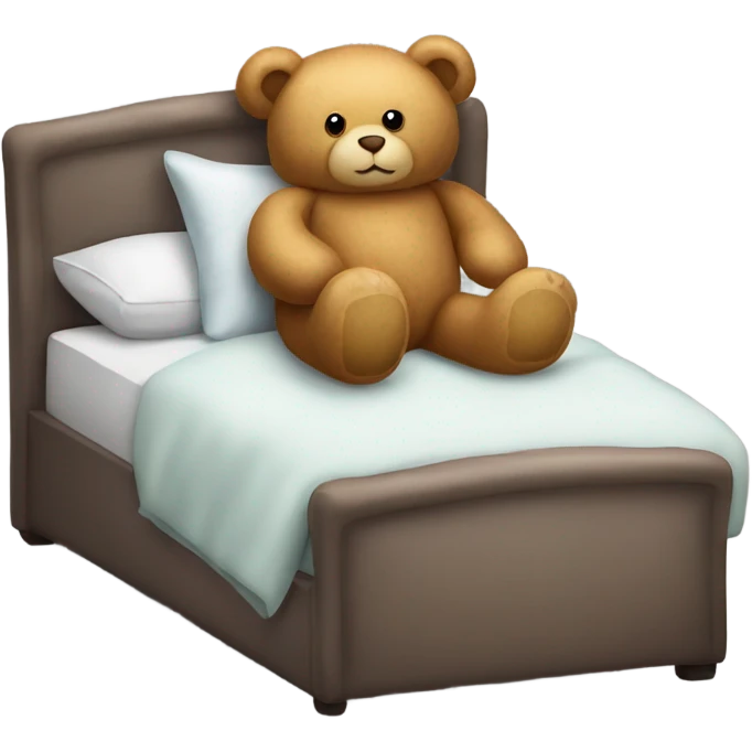 Bed with teddy bear emoji