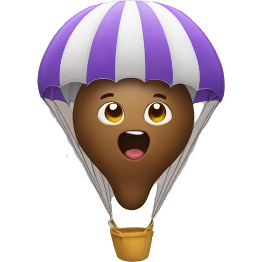 Poop emoji with a parachute  emoji