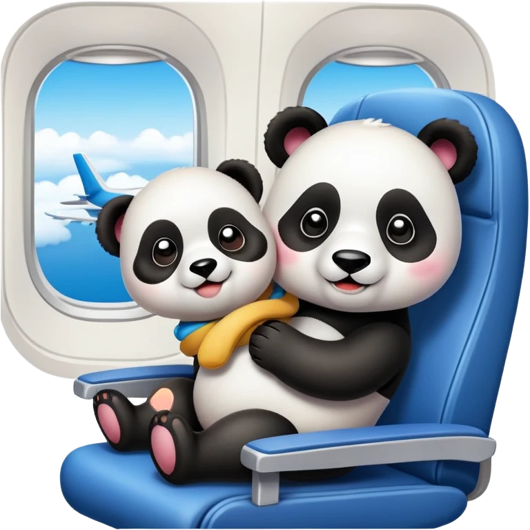 Panda and puppy on plane emoji