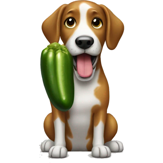 dog eating a pickle emoji