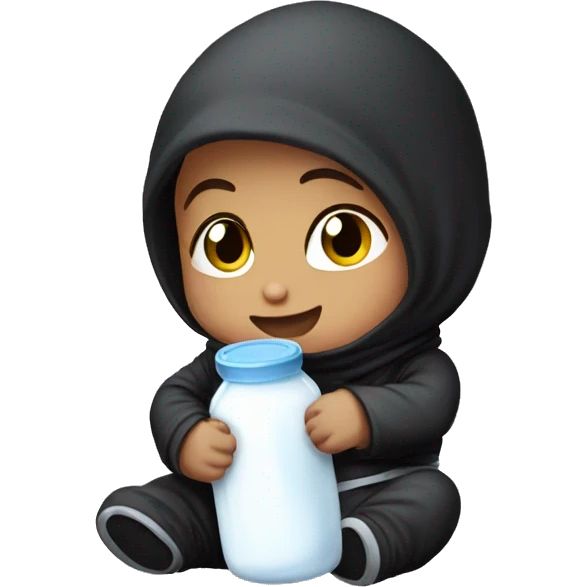 baby ninja with milk bottle emoji