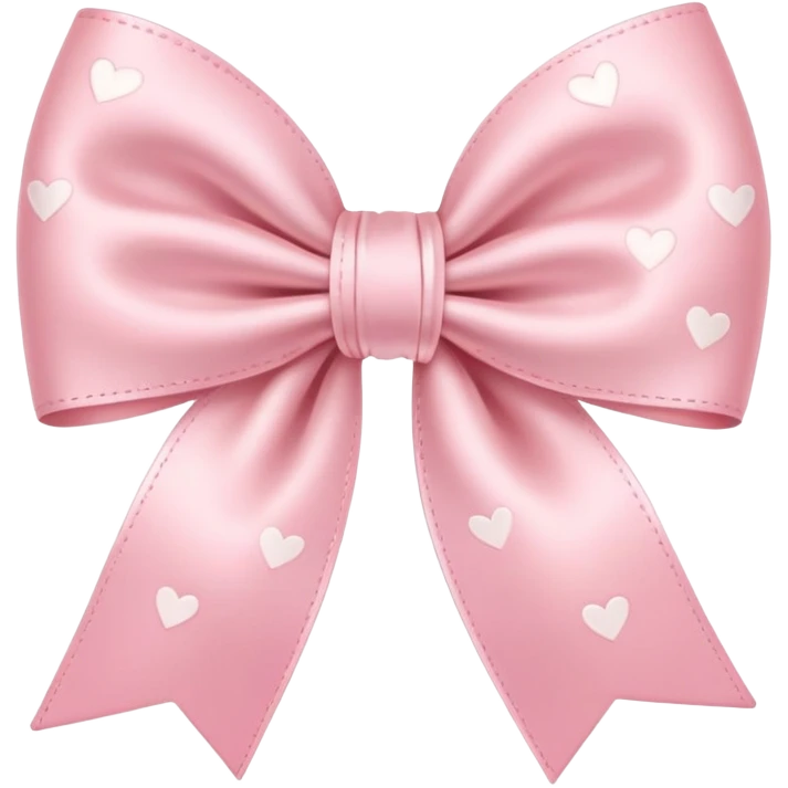 cute pastel pink bow with tiny hearts pattern emoji