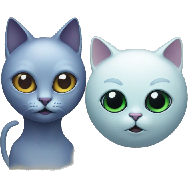 cat and alien emoji