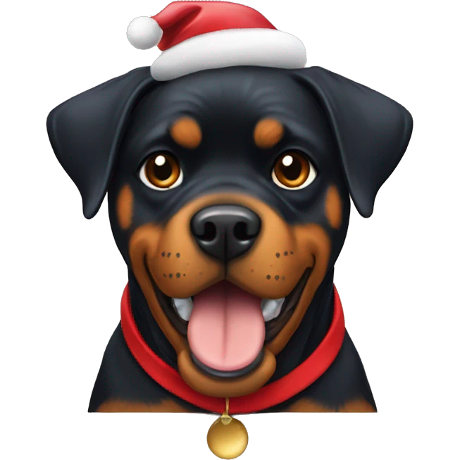 Rottweiler with Santa hat  emoji