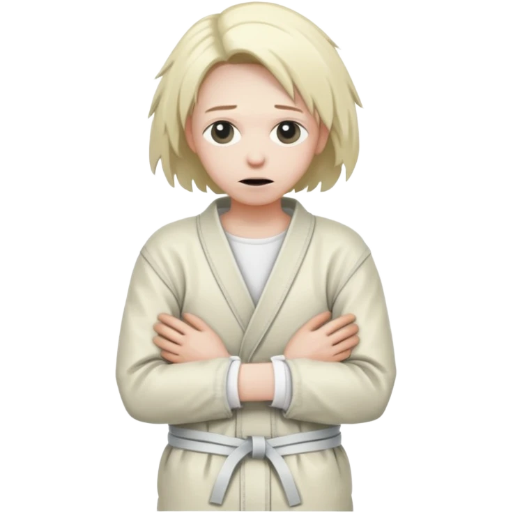 Пациент психиатрической больницы в смирительной рубашке, руки связаны за спиной emoji