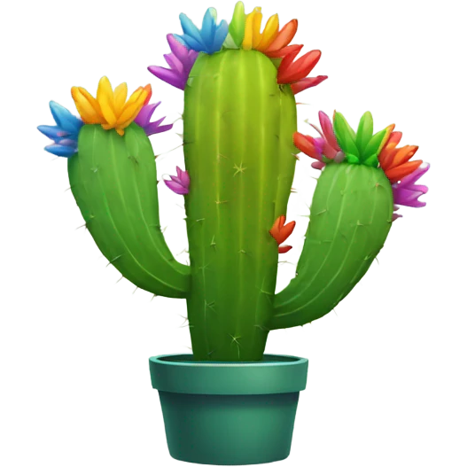Rainbow cactus  emoji
