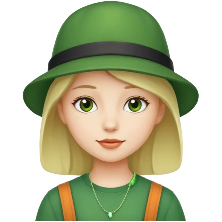 girl with green hat emoji