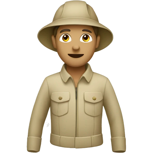 gardener pith helmet beige jacket emoji