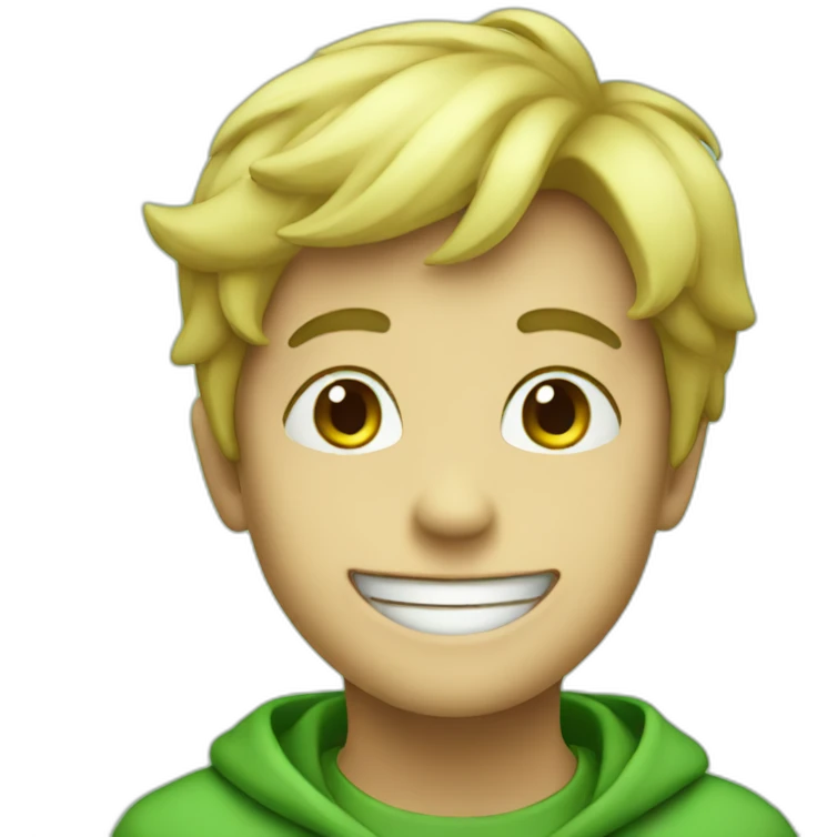 Green pleased boy emoji