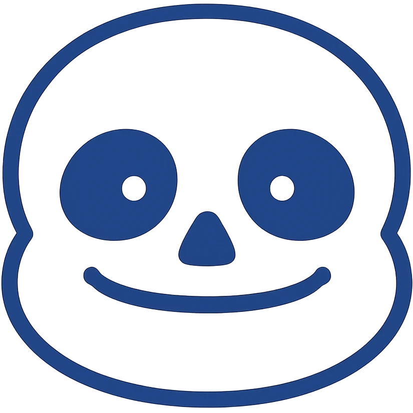 Show only Sans's face, no background, keep flat blue illustration style emoji